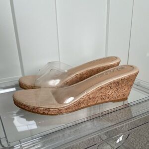 NWOB Transparent Clear Cork Wedges (2.5”) Size 40 8.5